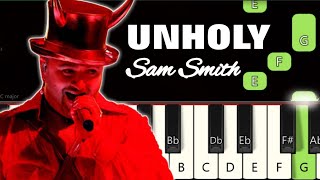 Unholy 🔥 | Piano tutorial | Piano Notes | Piano Online #pianotimepass #samsmith #unholy #kimpetras