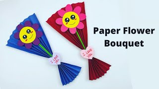 How To Make Paper Flower Bouquet For Kids / Mother's Day Craft Ideas /Paper Craft Easy / KIDS crafts