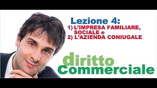 Diritto Commerciale Video Lezione n.4: L'impresa familiare, l'azienda familiare, l'impresa sociale