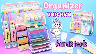 Unicorn 🦄 Desk Organizer from Cardstock - Paper Organizer | aPasos Crafts DIY