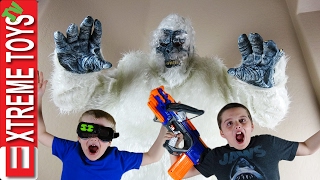 Yeti Monster Attack! The Boys Battle the Wild Bigfoot Creature with Nerf Crossbolt and Night Vision.