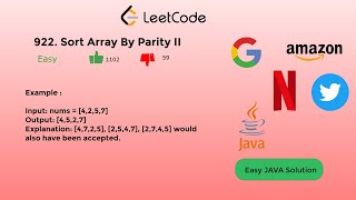 Sort Array By Parity II | Leetcode Solution Explained | JAVA