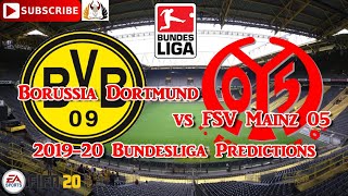 Borussia Dortmund vs FSV Mainz 05 | 2019-20 German Bundesliga | Predictions FIFA 20