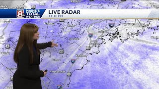 Light snow moves out Monday morning with active pattern ahead