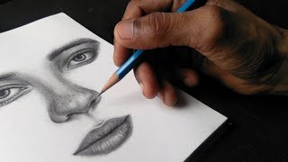 Drawing a Female Face - Billie Eilish || Easy Sketchbook Practice Drawing