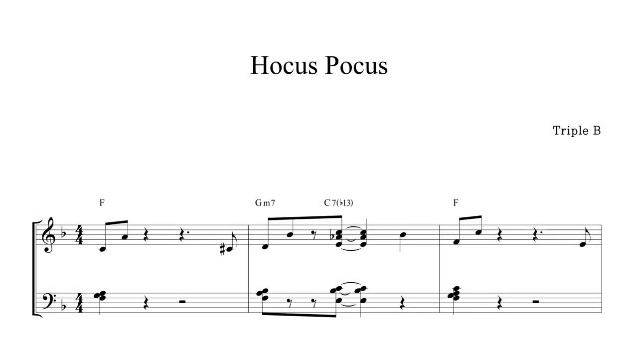 Triple B - Hocus Pocus (Transcription) - YouTube