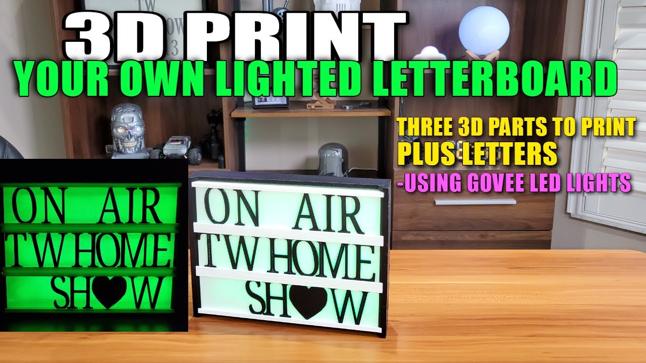 3D Printed LED LIGHTED LETTERBOARD | GOVEE LED LIGHT STRIPS - YouTube