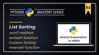 Python List Sorting Explained in Hindi | sort(), sorted() & Custom Sorting | Beginner Tutorial