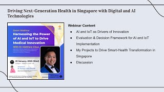 Harnessing the Power of AI and IoT to Drive Medical Innovation [22nd January 2025 Webinar]