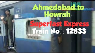 Ahmedabad - Howrah Superfast express - Train no:12833 via Nagpur Junction leaving a station