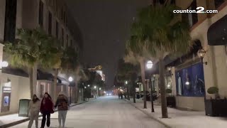 Charleston area experiences snow and ice overnight