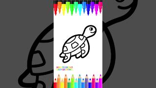 Learn to Draw a Cute Sea Turtle | Easy Turtle Drawing for Kids and Toddlers #art #drawingtutorial
