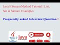 Java 8 Stream Method Tutorial | List, Set in Stream  Examples
