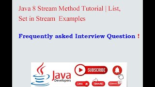 Java 8 Stream Method Tutorial | List, Set in Stream Examples