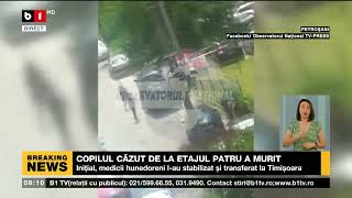 COPILUL CĂZUT DE LA ETAJUL 4 ÎN PETROȘANI S-A STINS DIN VIAȚĂ_Știri B1_30 mai 2022