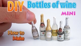 DIY Miniature Wine Bottles | DollHouse food, accessories and Toys for Barbie | No Polymer Clay!