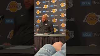 Darvin Ham on Anthony Davis after beating GSW without LeBron 🎤| clutch #shorts