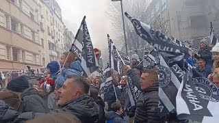 Partizan fans New Year family party with kids - 1/1/2025