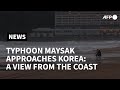 View from Busan's coast as Typhoon Maysak approach Korea | AFP