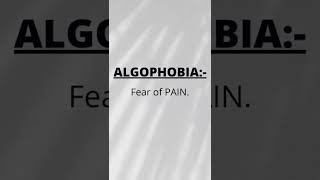 #algophobia #medical #term #shorts #psychological #problem