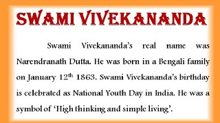 Essay on Swami vivekanand in English Biography of swami vivekanand in English speech on vivekanand