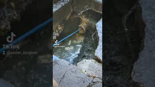 You won't be able to unsee this crazy blocked sewer #blockeddrains #sewers #gross #shorts