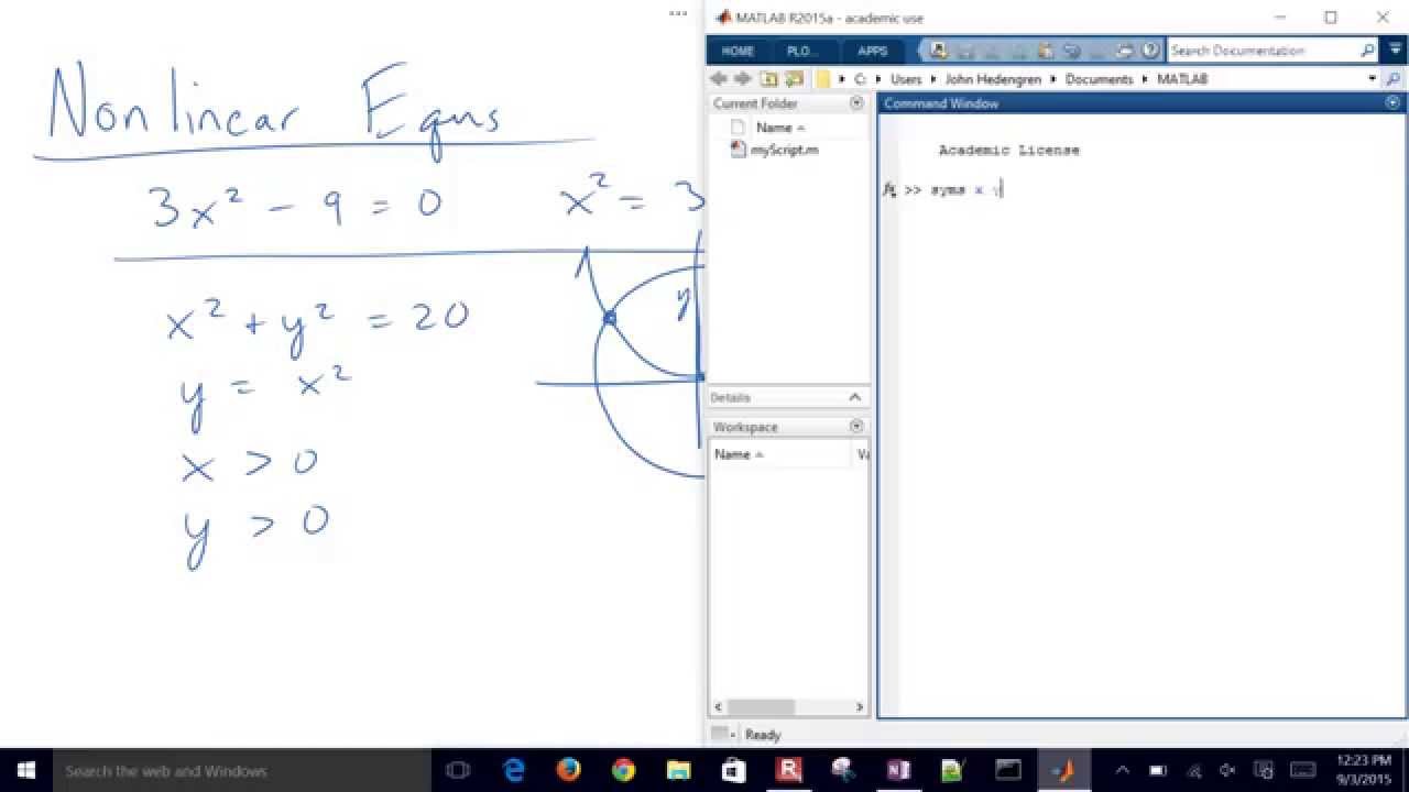Solving Quadratic Equations Matlab Wallress
