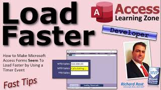 How to Make Microsoft Access Forms Seem To Load Faster by Using a Timer Event