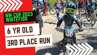 6-Year-Old's Downhill Mountain Bike Race at Whitefish (2023 NW Cup #4 - Cat 3) - 3rd Place