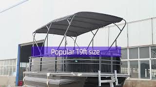 Popular style 5.8m 19ft aluminum pontoon boat