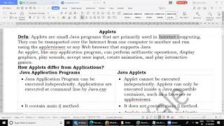 OOPS Using JAVA : JavaApplet 1 Introduction