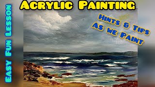 Acrylic painting Seascape Easy acrylic painting lesson