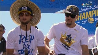 Stephen Curry & Klay Thompson Interview - 2018 Golden State Warriors Championship Parade