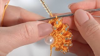 3D Crochet with BEADS / BRIGHT, SUNNY and UNIQUE /Crochet FAST but looks UNUSUAL