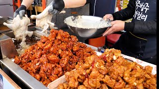 장관상 받은 치킨? 닭강정 달인이 만드는 마늘닭강정, 바삭한 옛날통닭 만들기 korean fried chicken making master - korean street food