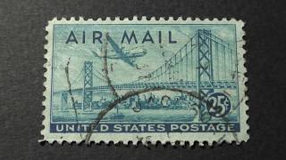 Postage stamp. USA. U.S. Postage. AIR MAIL. Price 25 cents