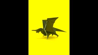 モンハンの折り紙　アルバトリオン（煌黒龍）の簡単な作り方4（ドラゴン83）～How to make an easy origami Alatreon（Monster Hunter）～#shorts