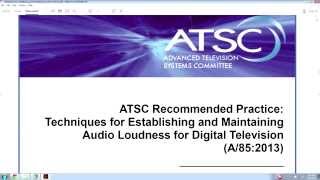 Mixing for TV: ATSC A/85 Loudness Standards