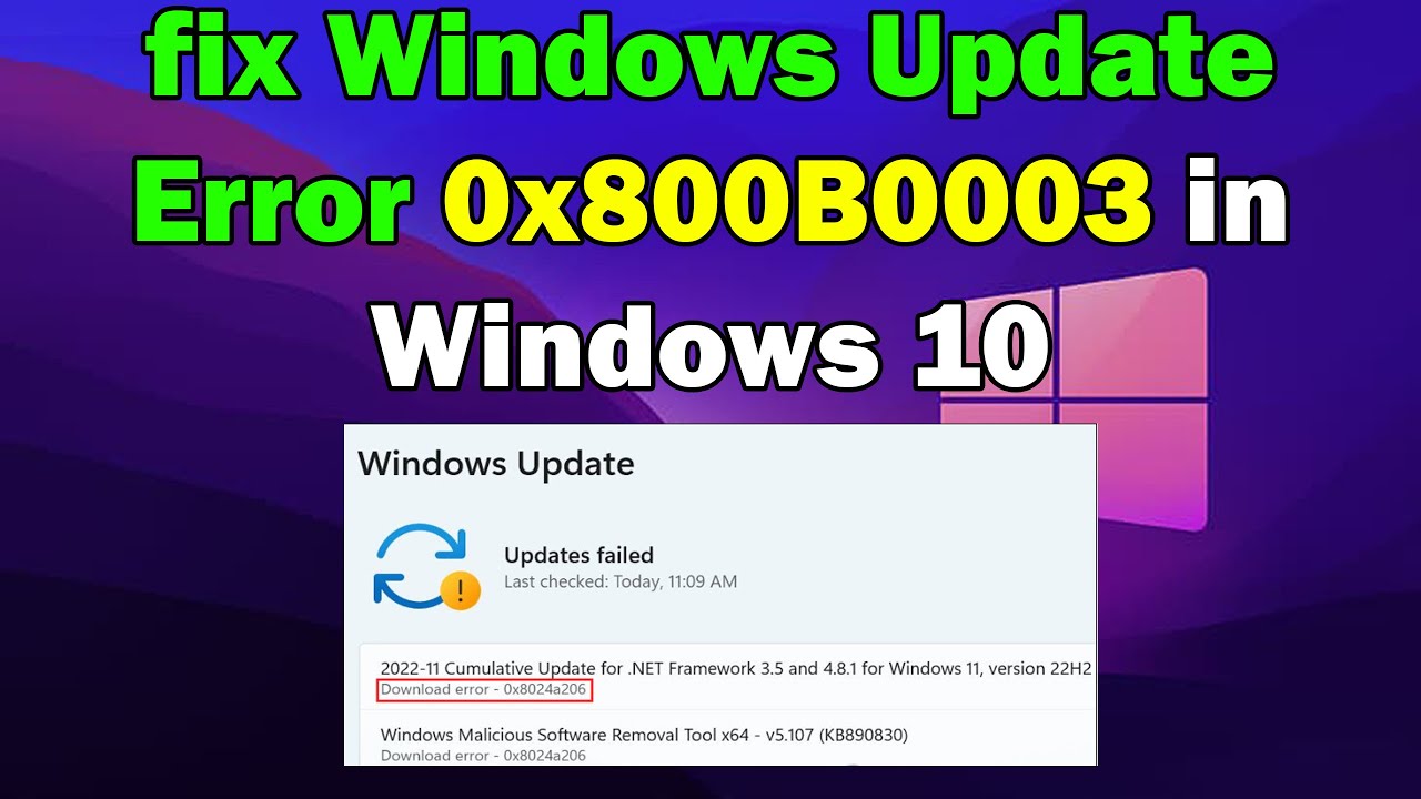 How To Fix Windows Update Error 0x800B0003 Windows 11 Or 10 - YouTube