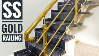 Beautiful Stainless Steel Gold Railing Price - How to Gold Coat SS Handrail to Gold Coating