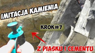 Krok №7. Dekoracyjny kamień na ścianie - z piasku i cementu