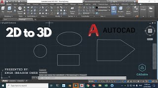 Convert 2d To 3d Objects In Autocad Autocad 2d To 3d Conversion How To