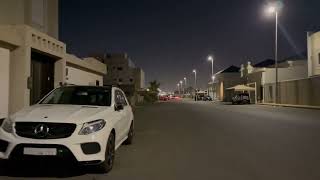 Saudi Arabia resident area at night. There is many lights. Abhur area Jeddah