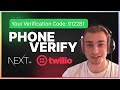 Send Verification Messages / SMS with Twilio Service in Next.js / React Applications