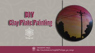 DIY Hand Painted Clay Plate (মাটির সরা পেইন্টিং) || Rronglee