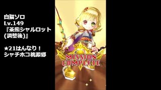 【白猫ソロ】 Lv.149茶熊シャルロット(調整後) ★21はんなり！シャチホコ桃源郷