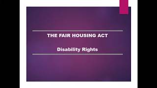 Overview of the Fair Housing Act