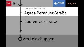 Ansage bis Am Lokschuppen Linie 19 MVG München