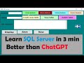 Learn SQL Server in 3 Minutes – Better Than ChatGPT! 🧠🔥Master SQL Basics FAST (No AI Needed)