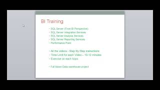 Introduction To SQL Server BI Training